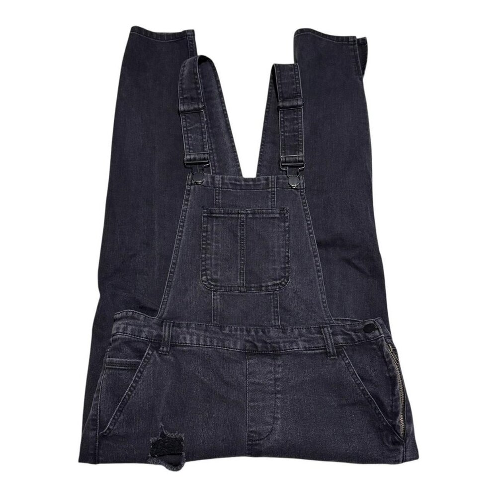 Dollhouse Black Cotton Blend Straight Leg Overalls Women's 13 33x27.5